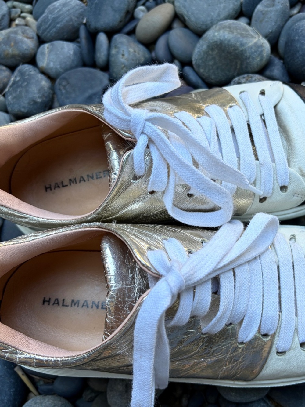 Halmanera Italian Leather Colorblock Lace-up Sneakers - Picture 3 of 5